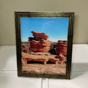 Gold and Black Picture Frame with Scenic Photo